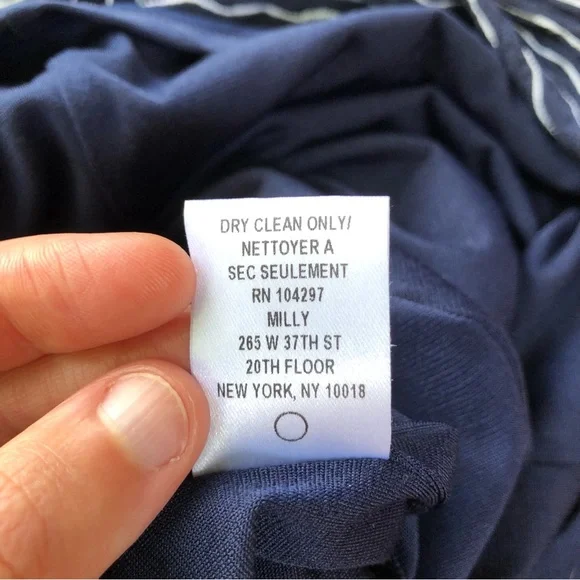 Milly New York Maria Sleeveless Dress Size S Navy White Wavy Stripes Stretch - Picture 16 of 16